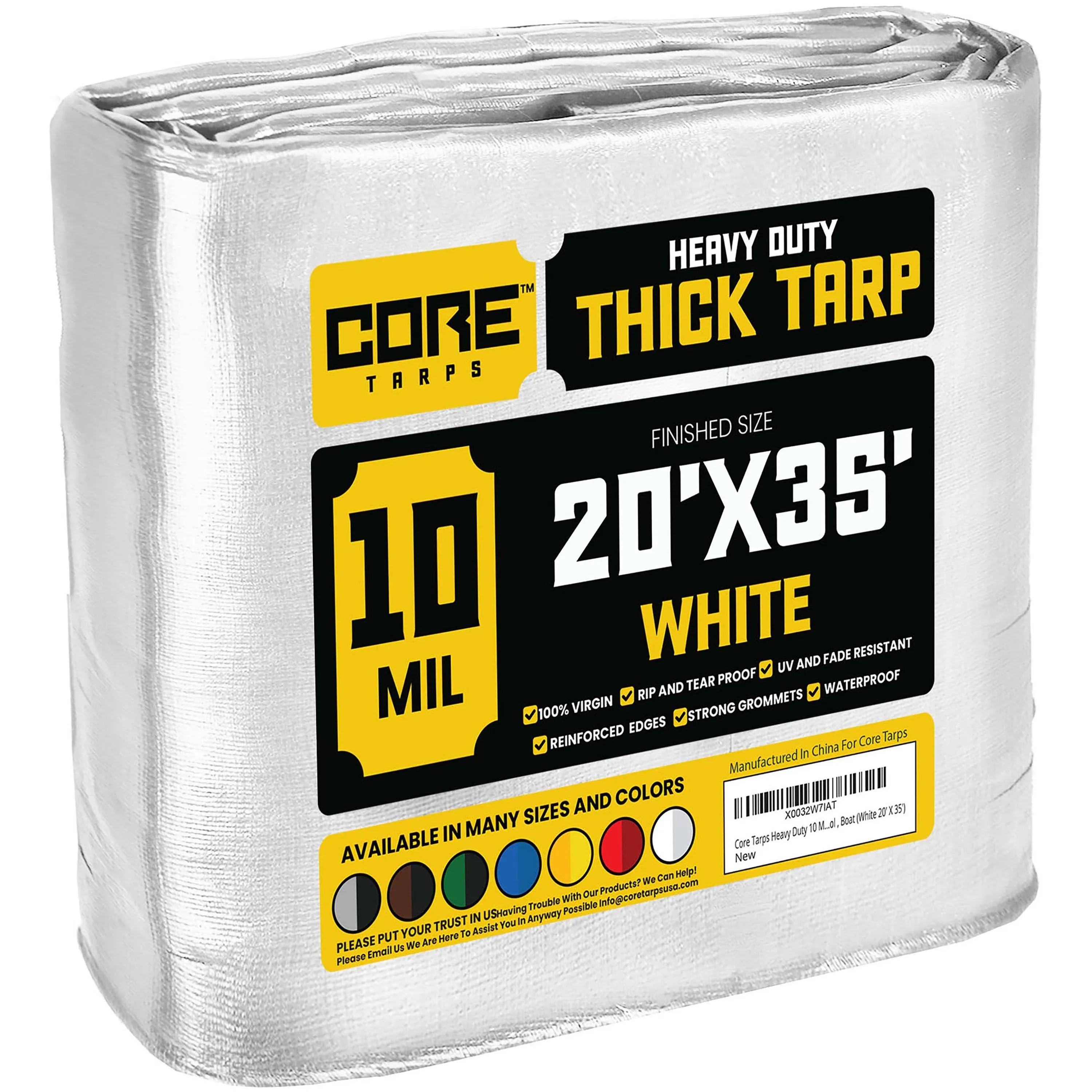 Core Tarps 20 ft. x 35 ft. Tarp, 10 mil, White