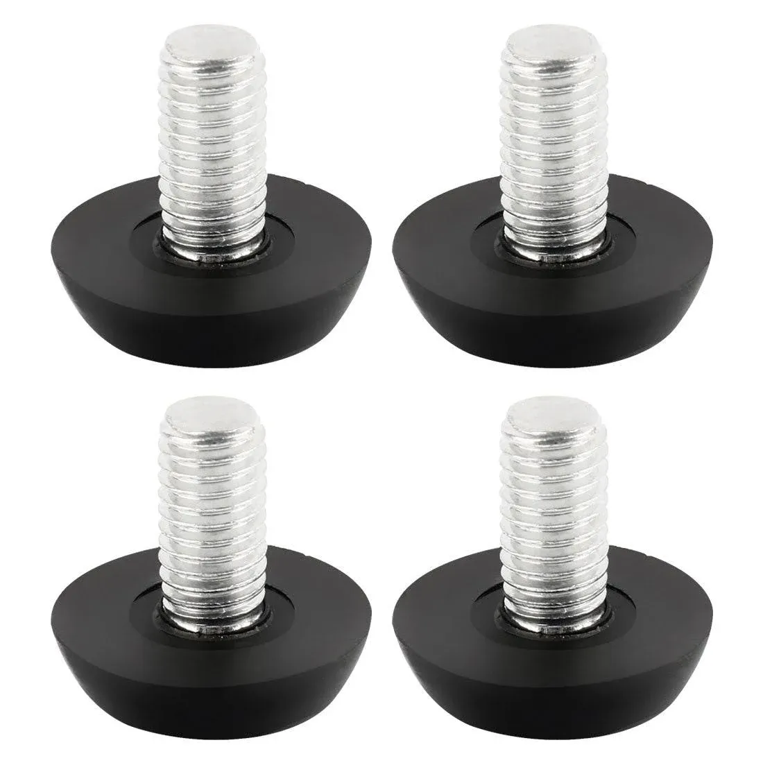 uxcell Furniture Glide Leveling Foot 8mm Thread 23mm Dia Base 4pcs Black