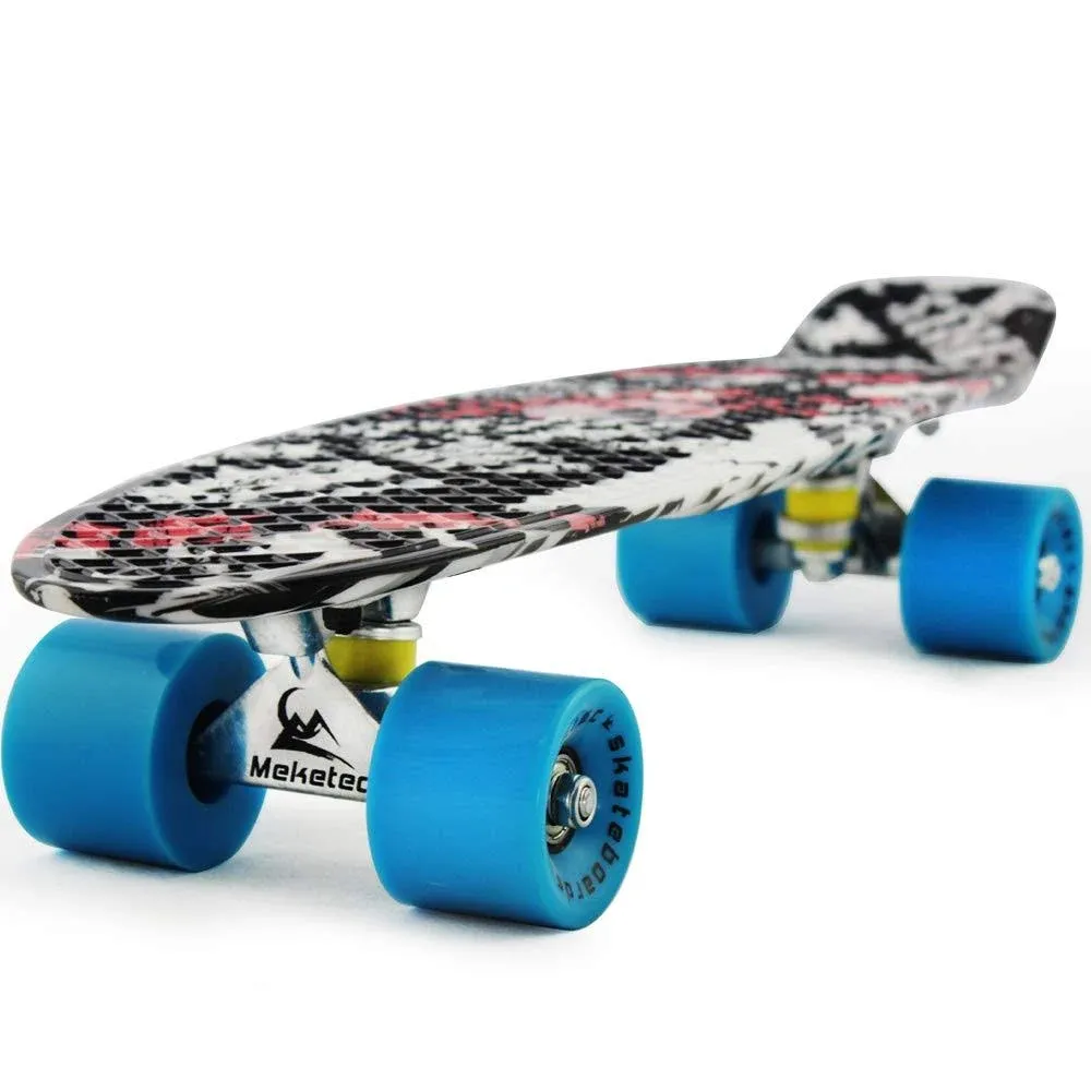 Skateboards Complete 22 inch Mini Cruiser Retro Skateboard for Kids Boys Youths ...