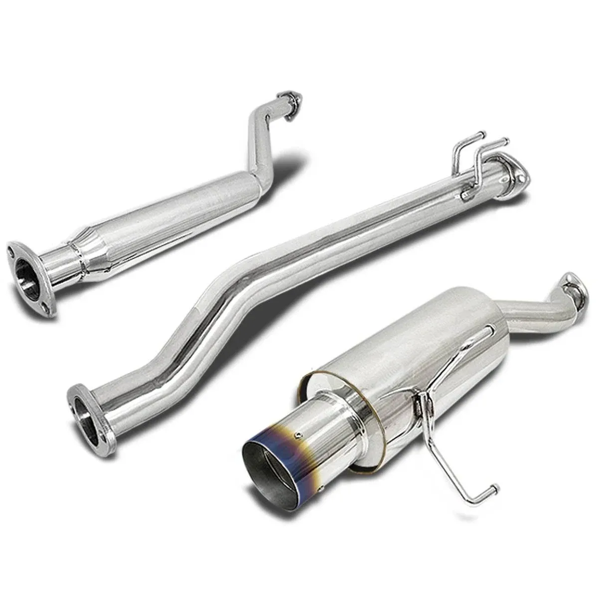 DNA Motoring 4"Muffler Burnt Tip Catback Cat Back Exhaust System 02-05 Honda ...