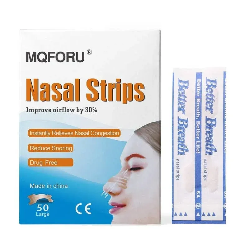 MQFORU Nasal Strips, 50 Counts Large Size Nasal Strips Snoring, Stop Snoring ...