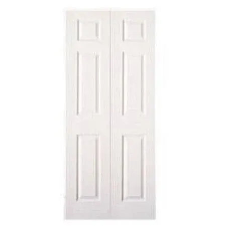 Masonite Bi-fold 6-panel Door, Prefinished, Painted White, 30x80 In.