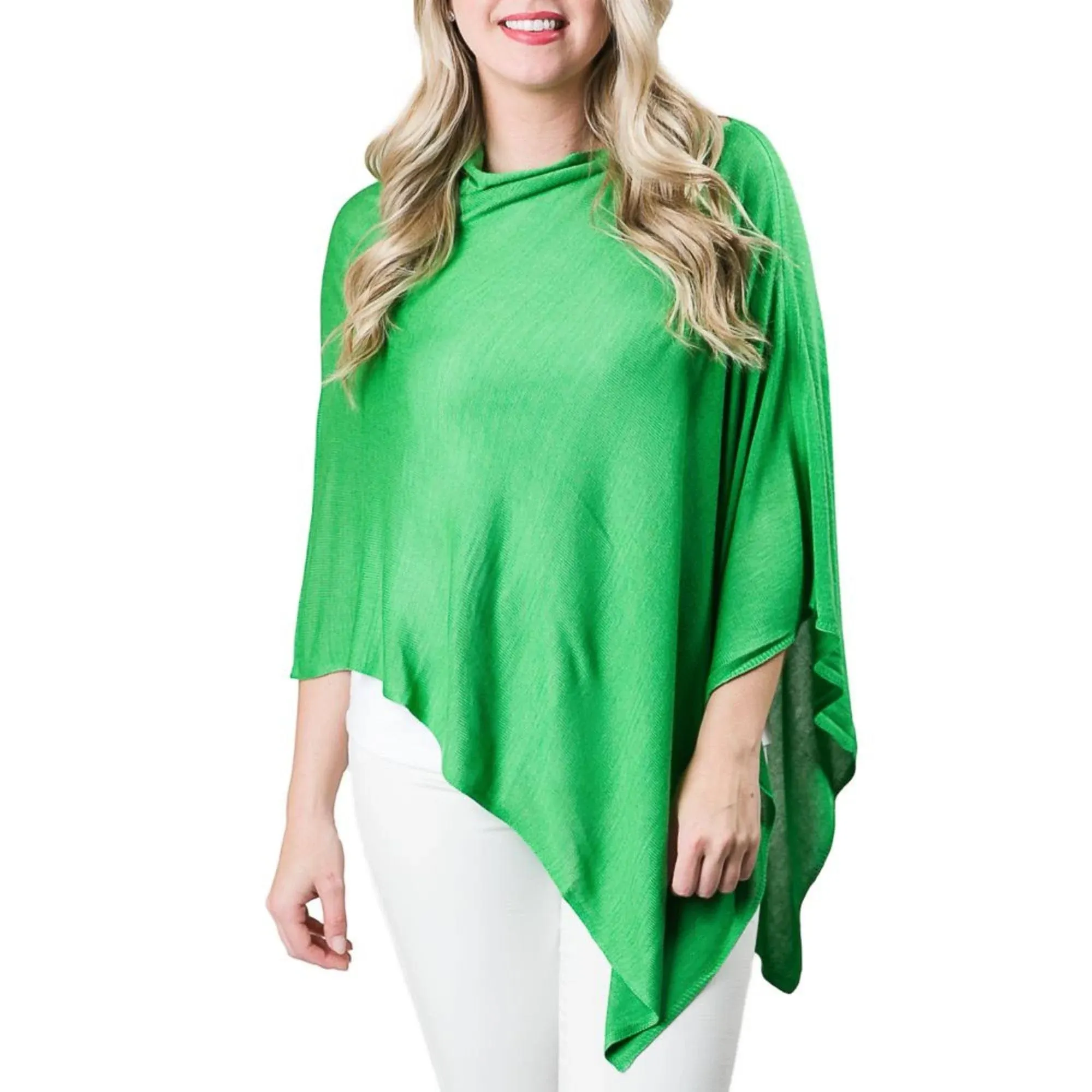 Elsa Bamboo Fabric Poncho | Top It Off Accessories Kelly Green