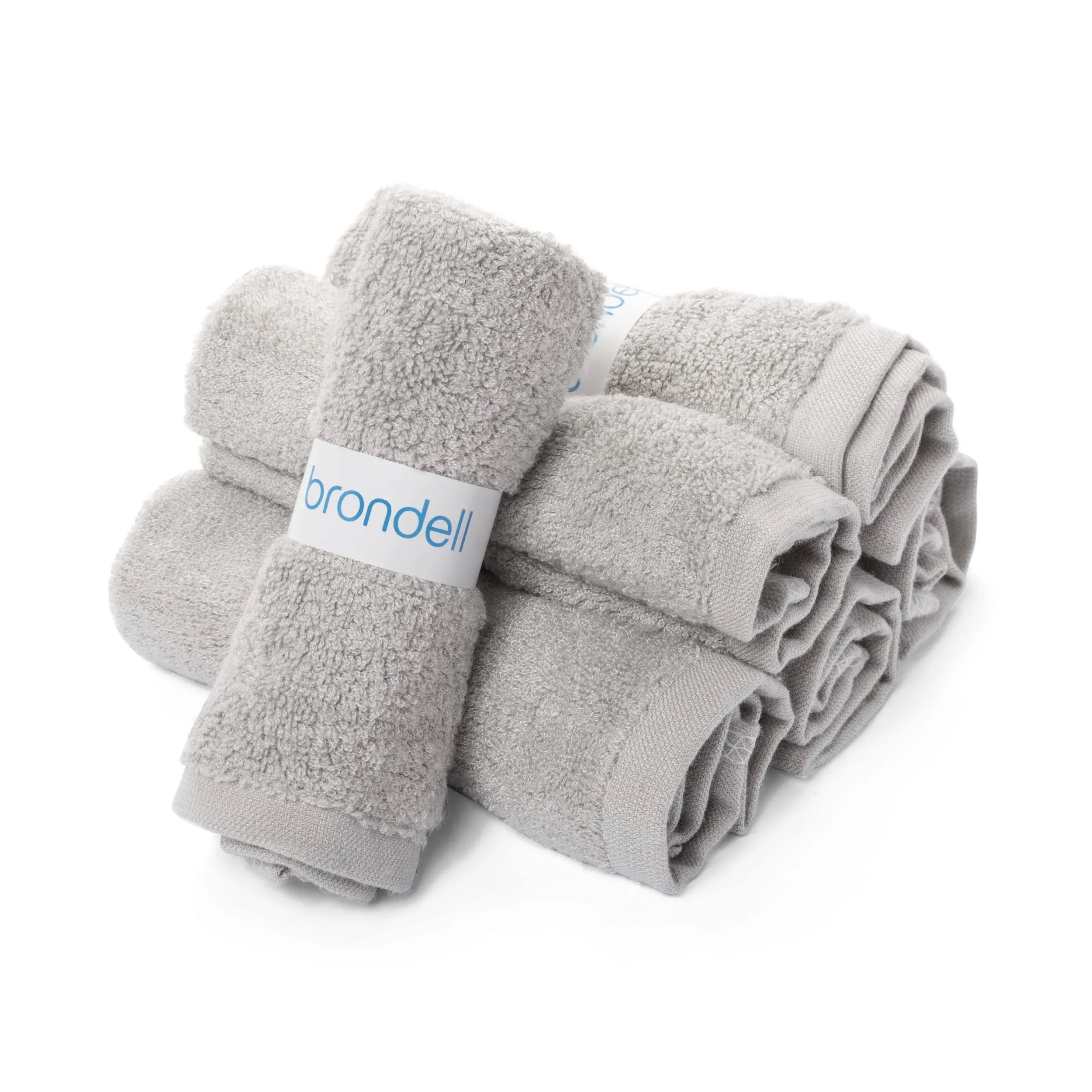 Brondell Ultra-Soft Bamboo Bidet Towels for Bathrooms, Soft and Absorbent, Machine-Washable, Quick Dry, 9.85” x 9.85”, Includes Mesh Laundry Bag, Pebble