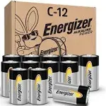 Energizer C Batteries, C Cell Long-Lasting Alkaline Power Batteries (12 Pack) New Version ap93dp12