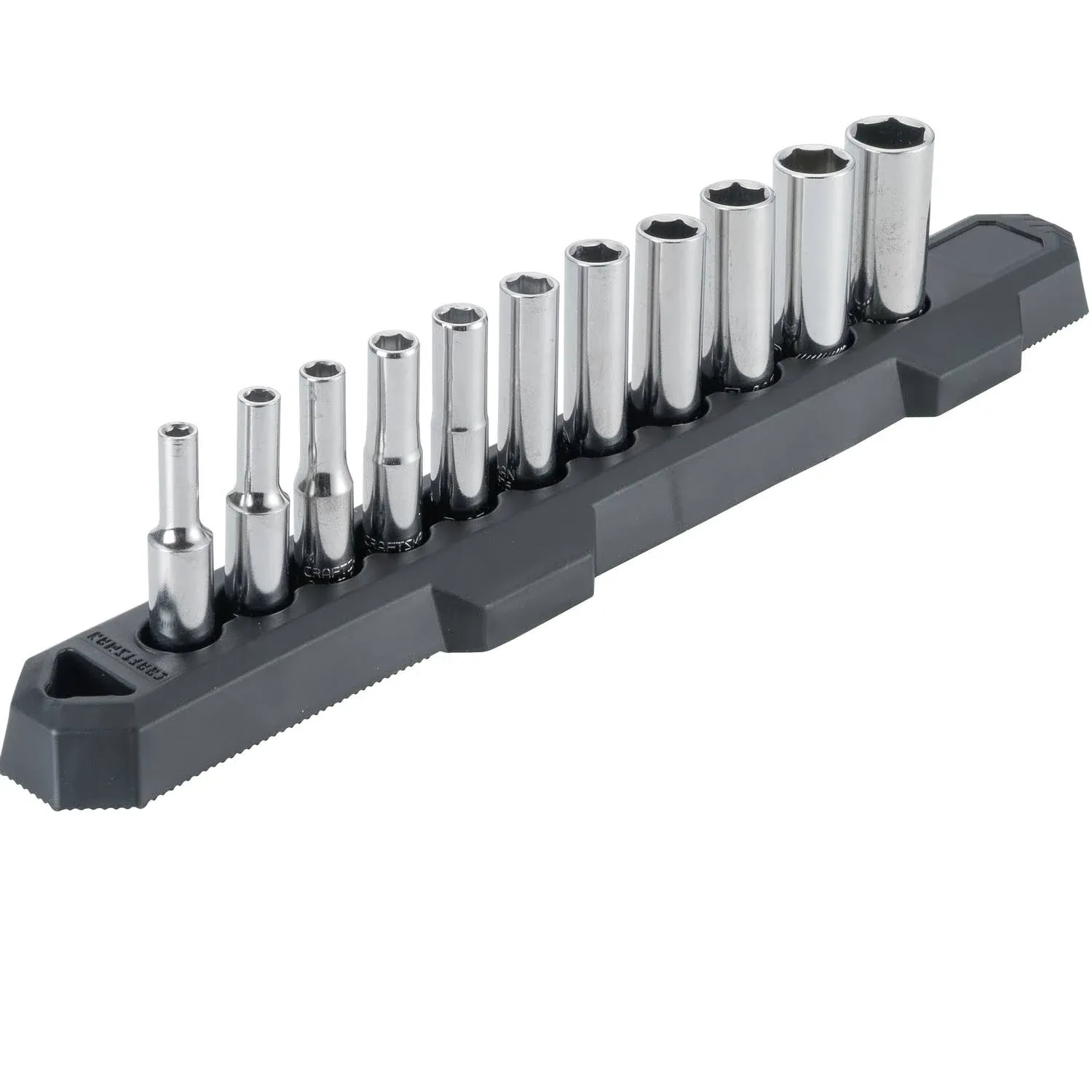 Craftsman 1/4 in. Drive SAE 6 Point Deep Socket Set with holder 11 pc. CMMT12050