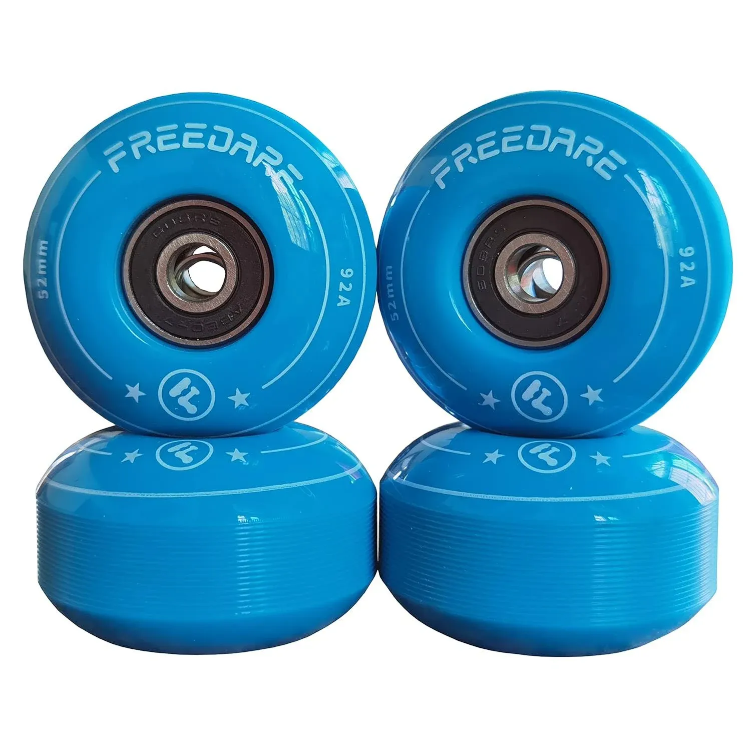 FREEDARE Skateboard Wheels 52mm and Bearings, Spacers Installed 92A Street Wh...