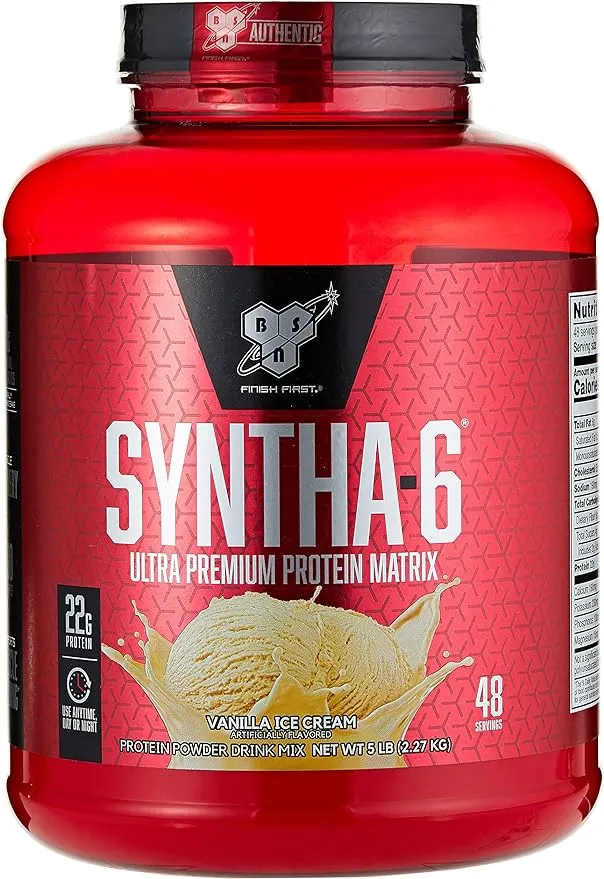 BSN SYNTHA-6 Whey Protein Powder with Micellar Casein, Milk Protein Isolate Powder, Vanilla Ice Cream, 48 Servings (Packaging May Vary)