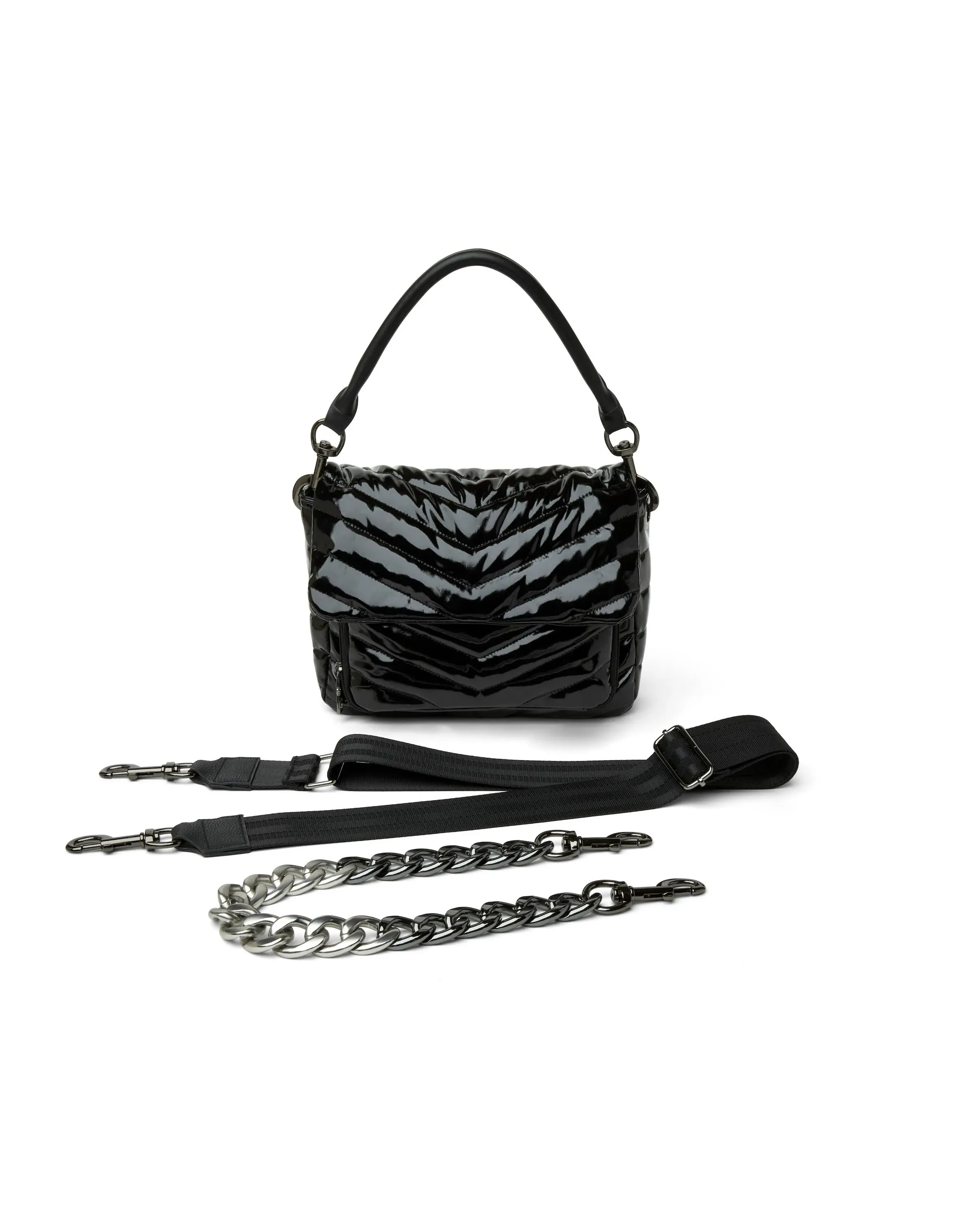 NEW THINK ROYLN muse bag in black patent