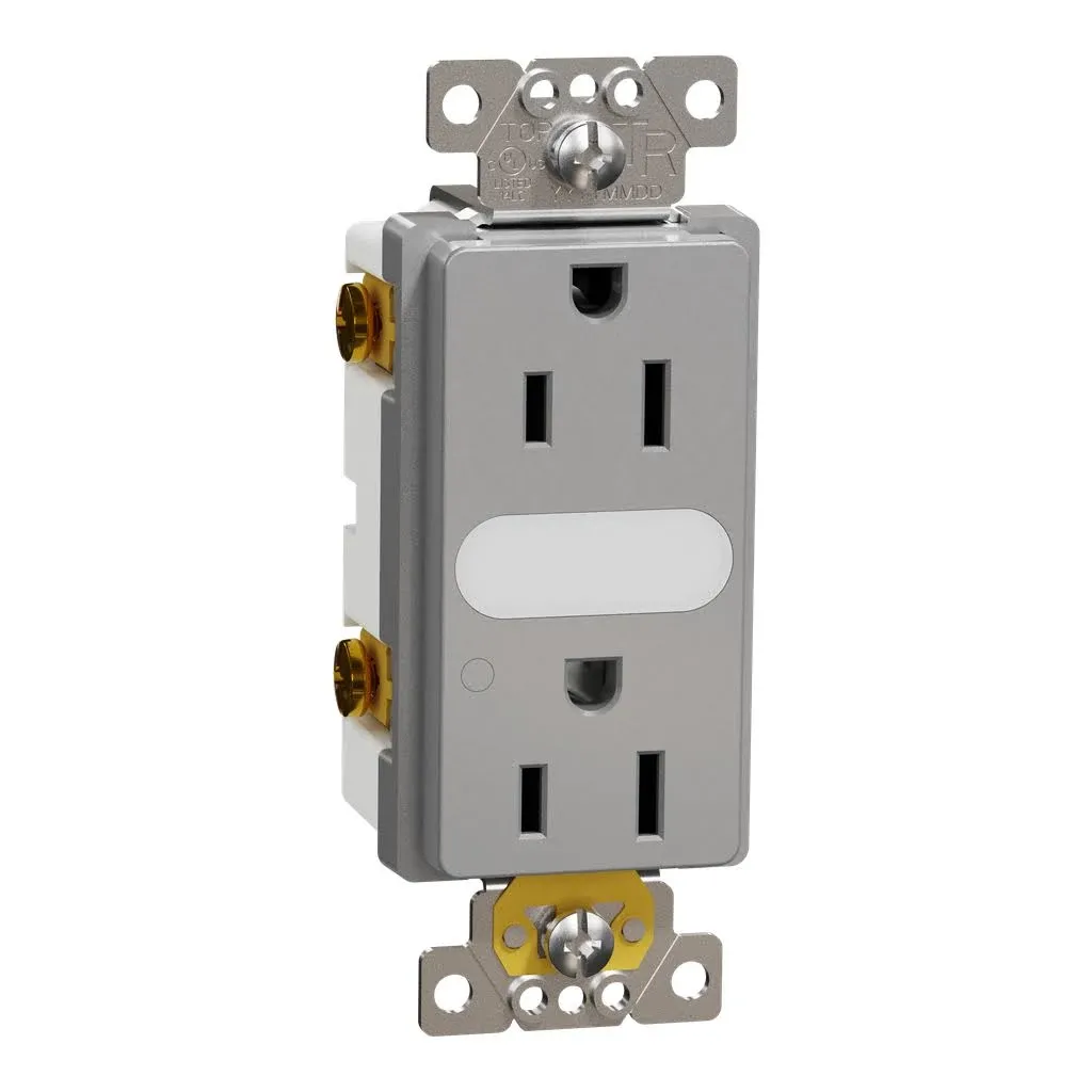 Square D x Series 15-Amp Tamper Resistant Residential Decorator Outlet with Night ...