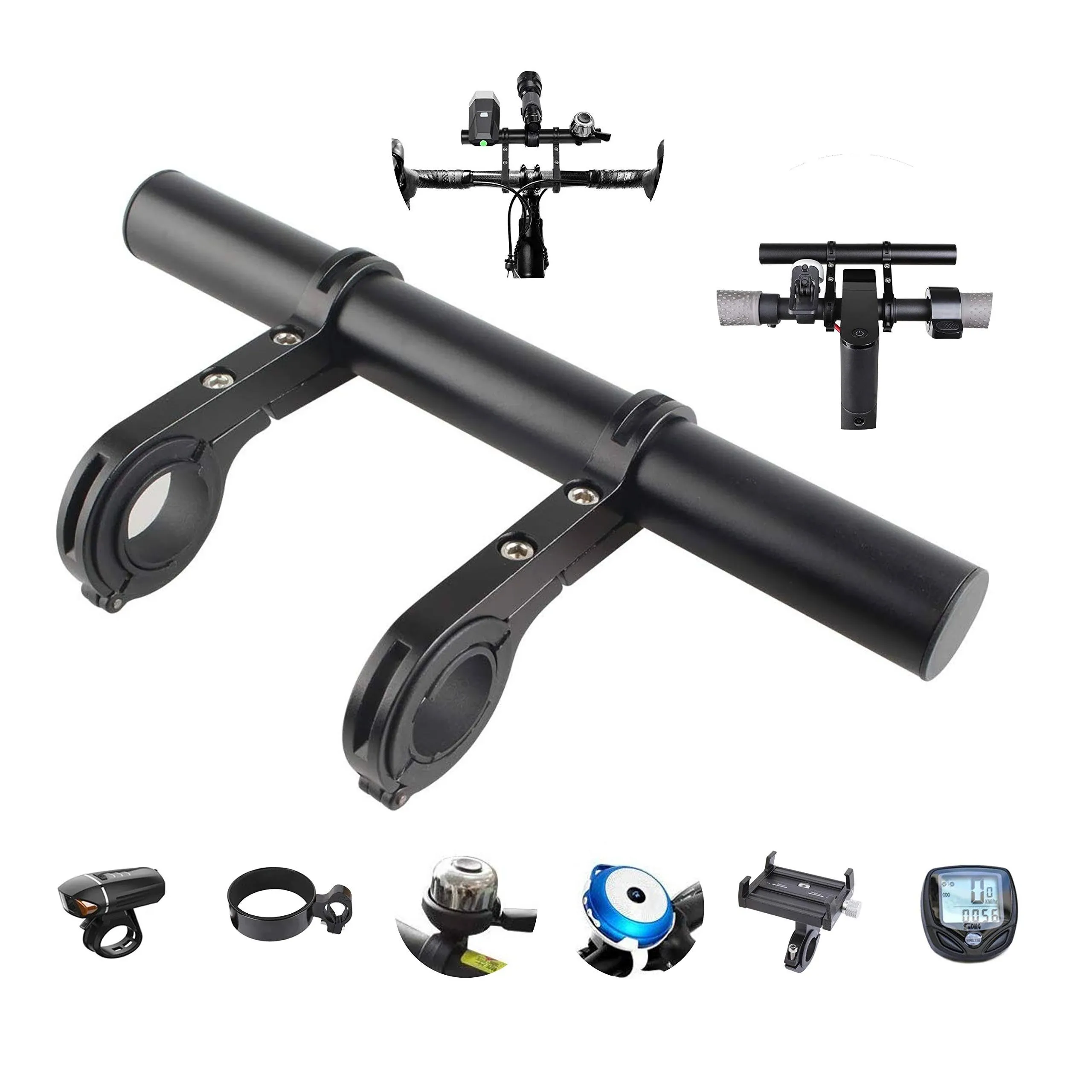 Tinke Handlebar Extender Bicycle Aluminum Alloy Bracket Extension Double Handlebar Extension Mount Holder Use Compatible for XIAOMI M365/Pro 1S Ninebot and Mountain Bicycle