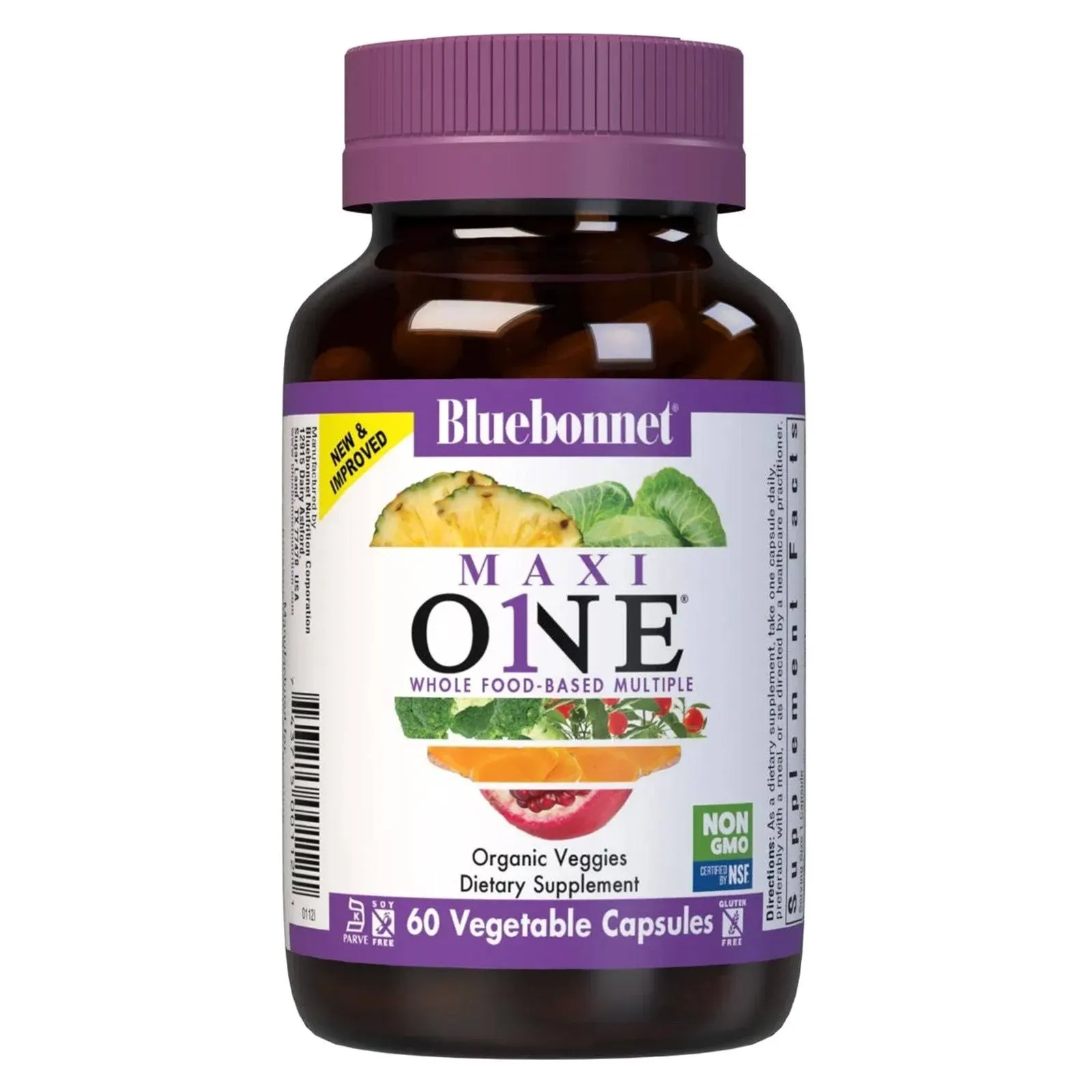 Bluebonnet Maxi One Whole Food-Based With Iron 60 VegCap