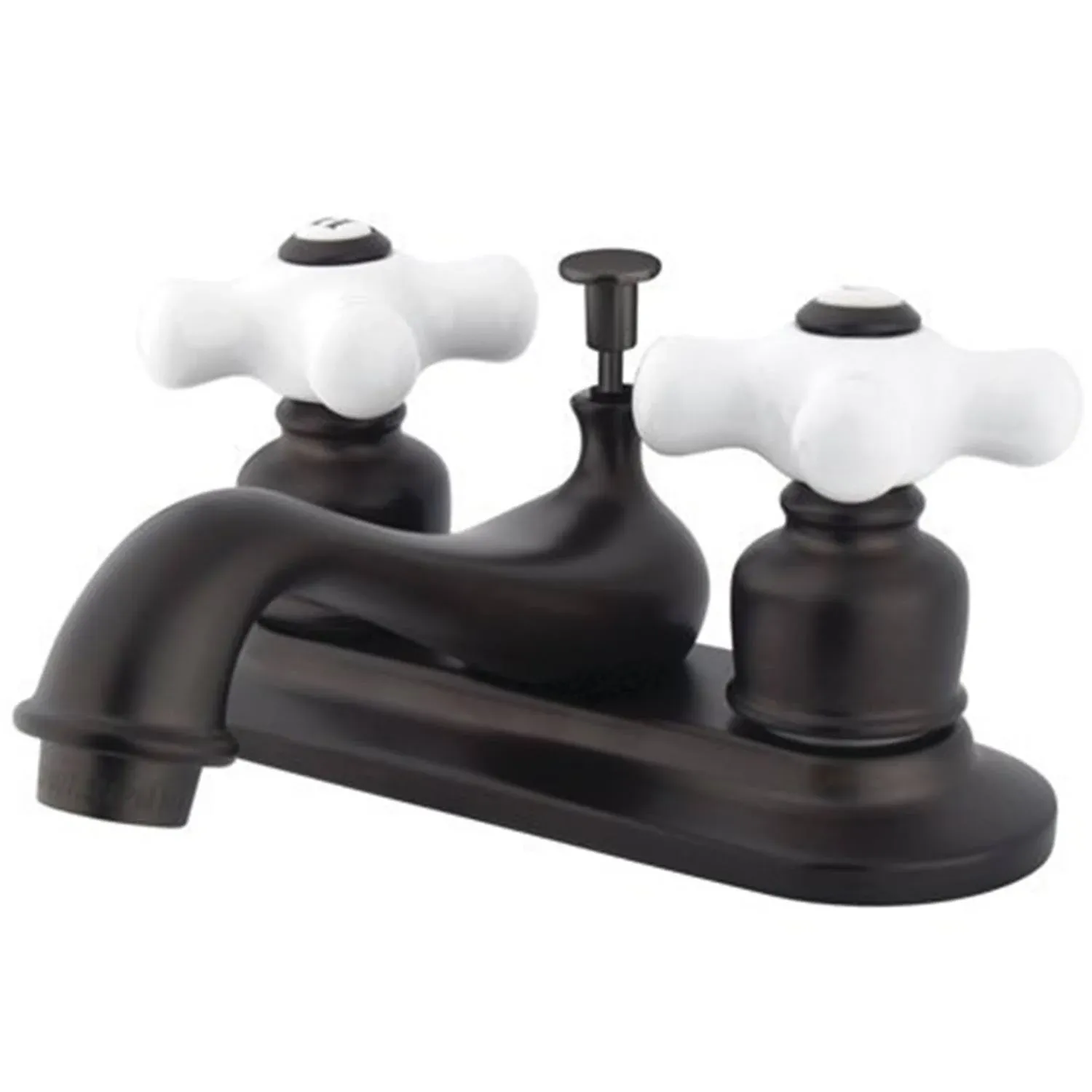 Kingston Brass GKB605PX Restoration 4-inch Centerset Lavatory Faucet with Retail Pop-up, Oil Rubbed Bronze