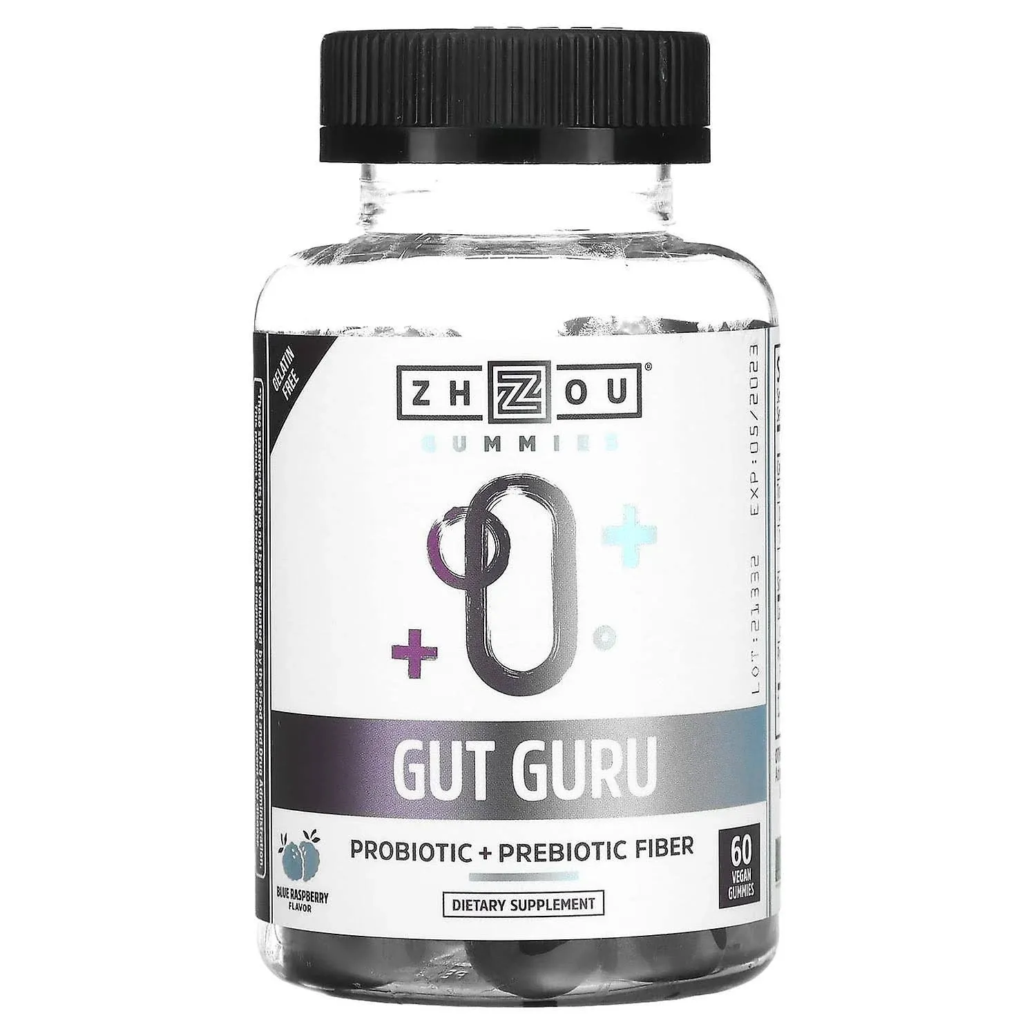 Buy Gut Guru Probiotic Gummies 60 Count By Zhou Nutrition | Herbspro.com