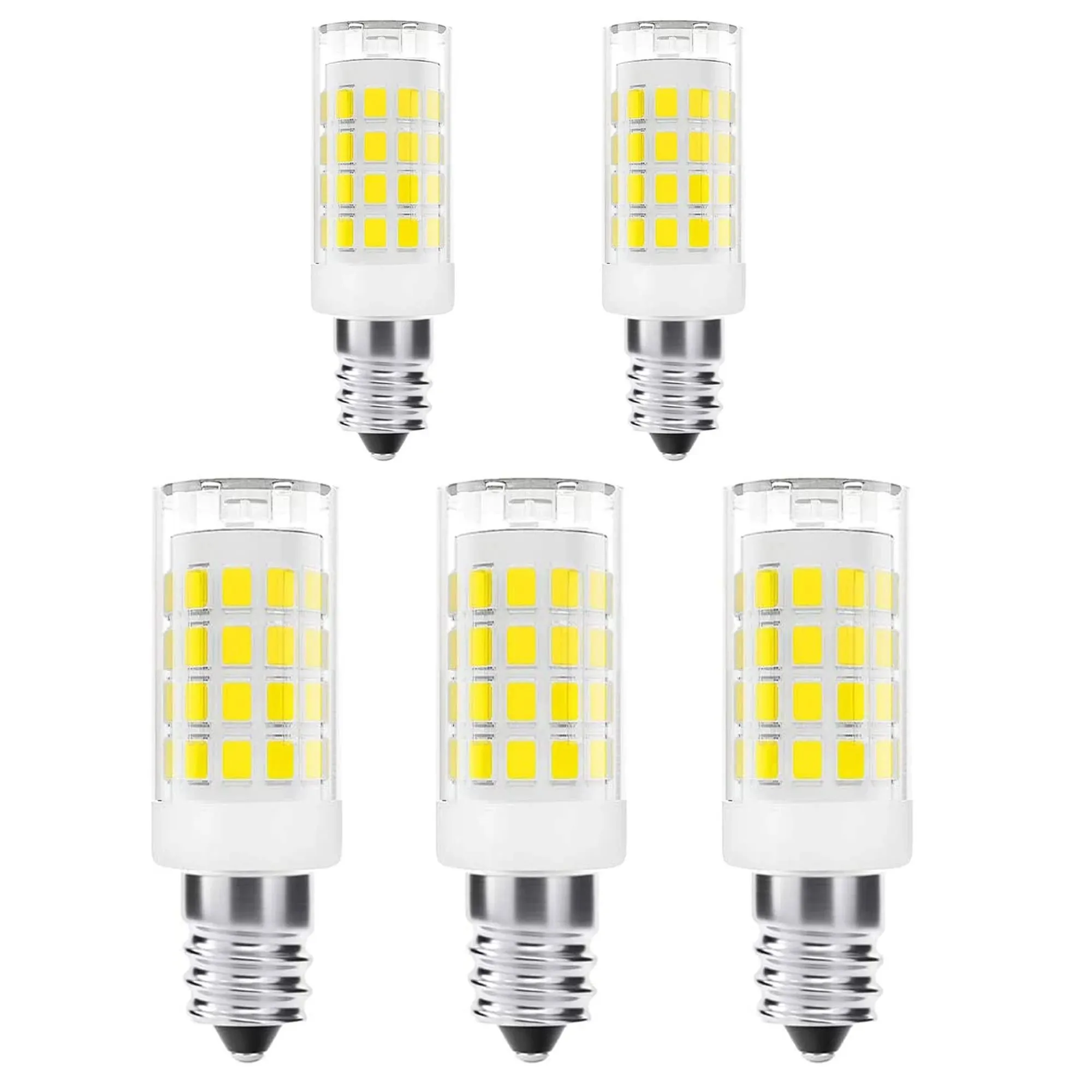 E12 LED Bulb 4W, E12 C7 Candelabra Bulb 40W Equivalent, 350LM, Dimmable Daylight White 6000K E12 Bulb,5-Pack (Daylight White)