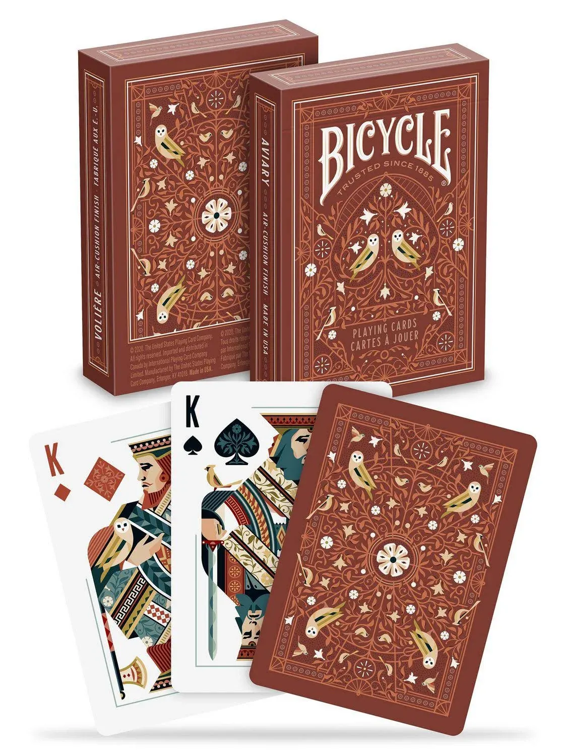 Bicycle Aviary (Orange) Playing Cards