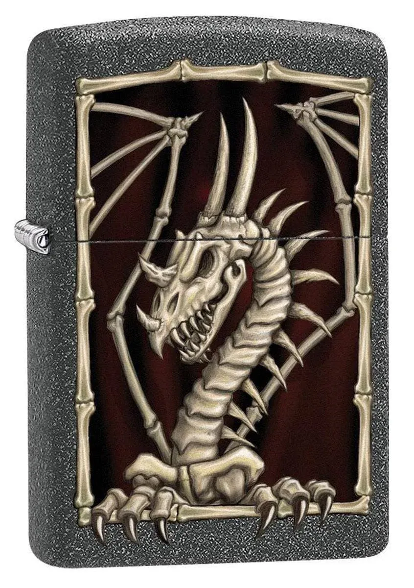 Zippo Lighter: Dragon Skeleton - Iron Stone