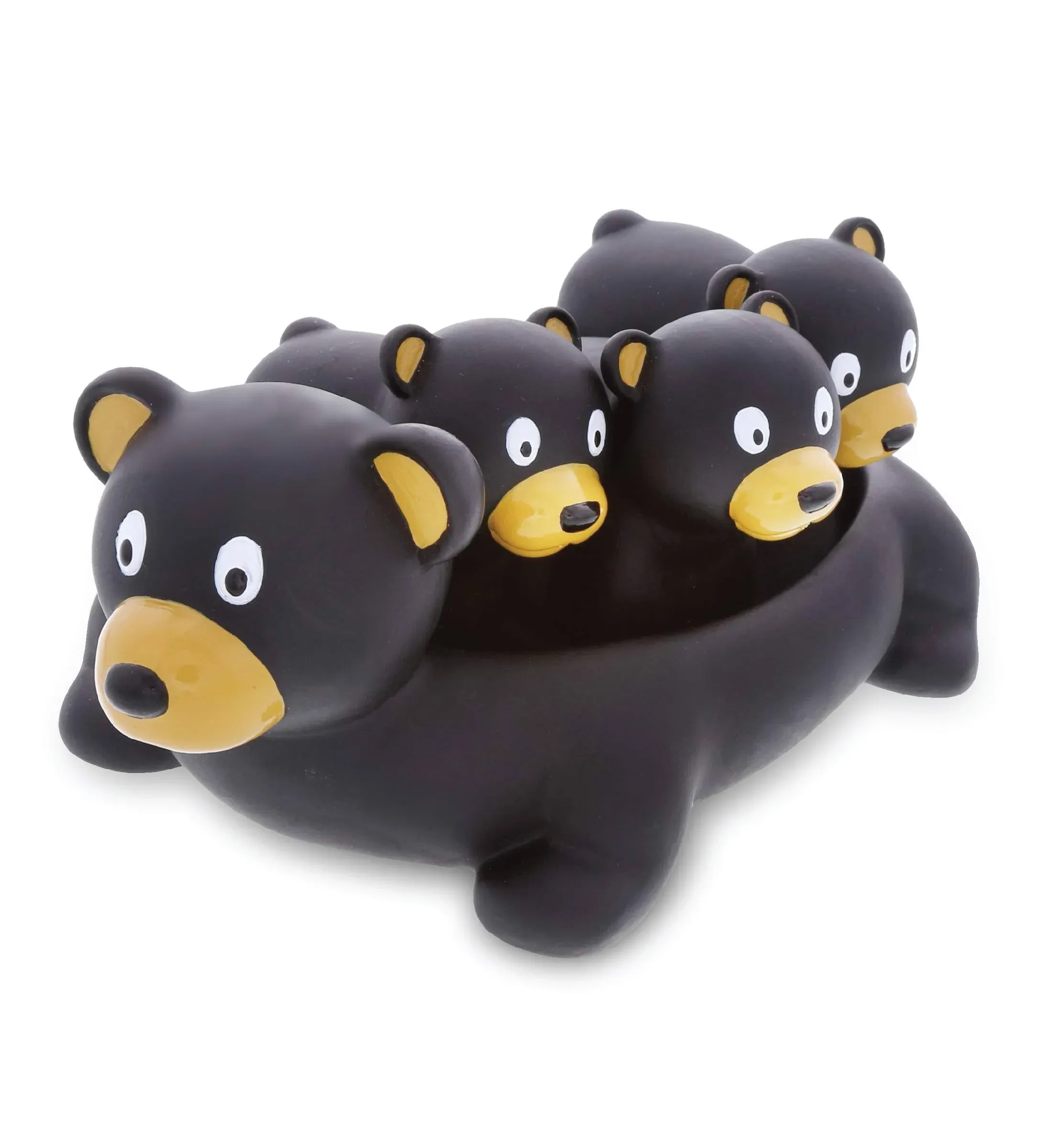 Dollibu Black Bear Family Animal Bath Squirters 4 Piece Bath Toy Set, Children Bath Toys for Bathtime & Water Fun, Girls & Bo