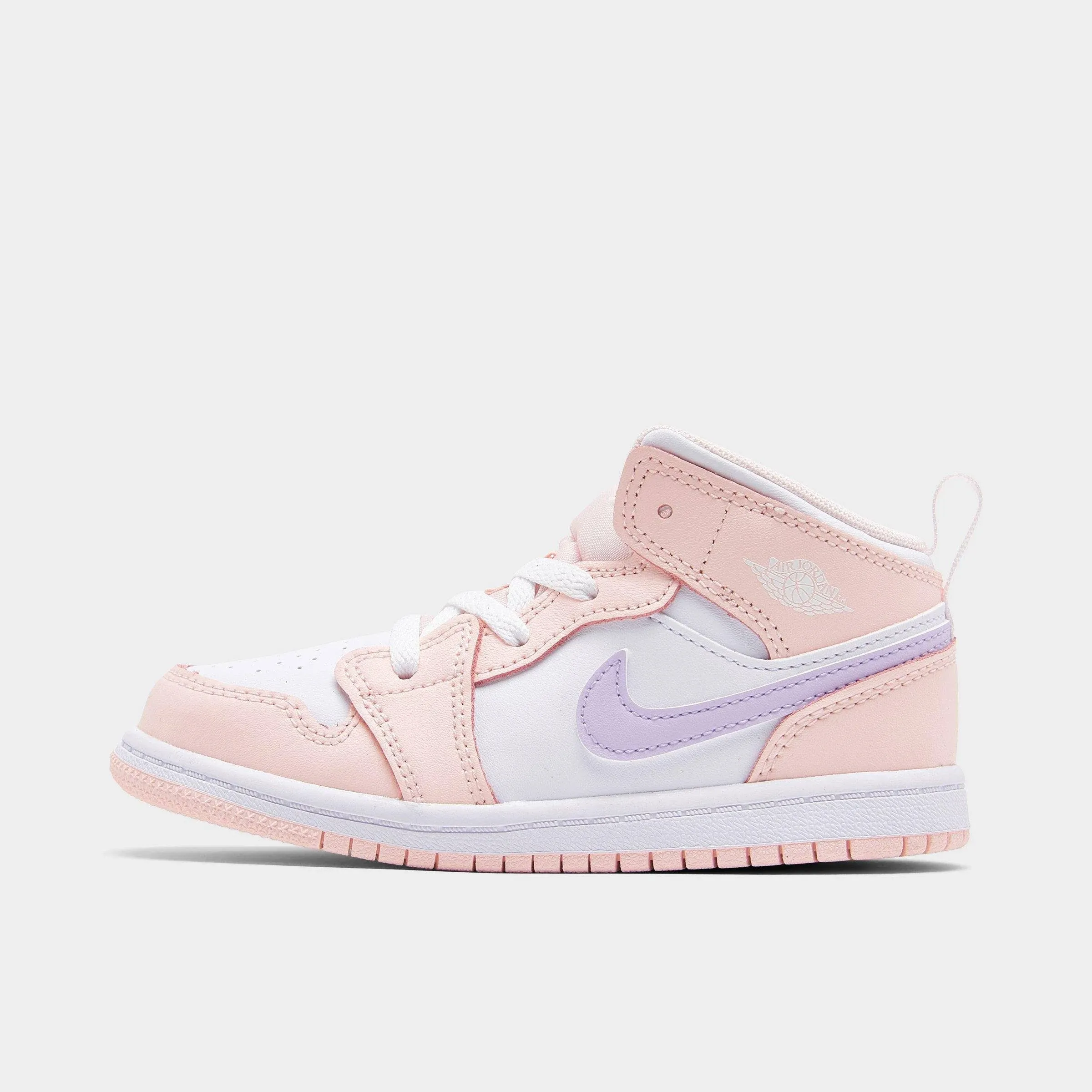 GIRLS TODDLER JORDAN 1 MID_PINK WASH/VIOLET FROST-WHITE FD8782-601-SIZ<wbr/>E 10