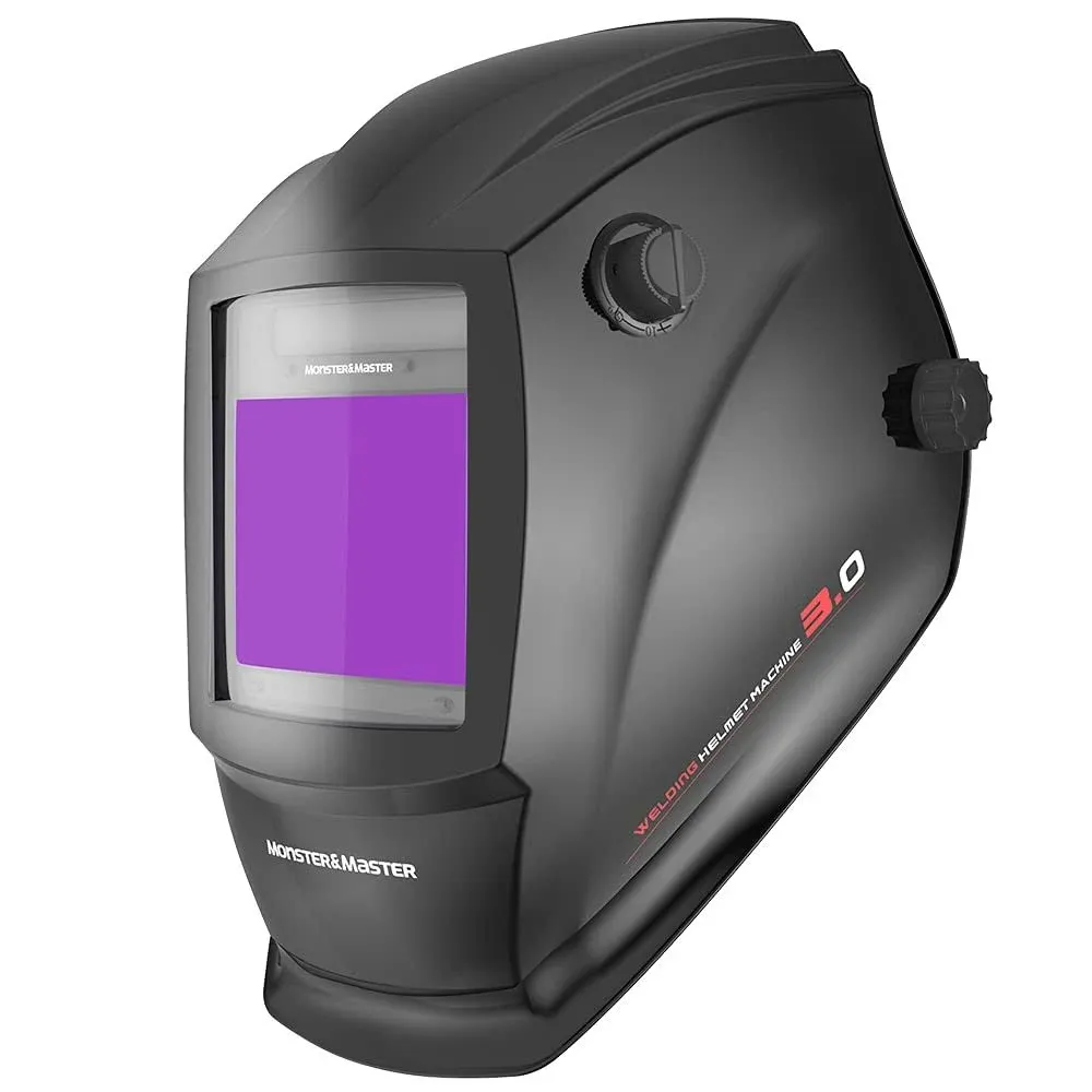 Monster&Master Large Viewing Screen Auto Darkening Welding Helmet, 4 Arc Sensor ...