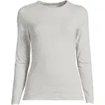 Lands' End Women's Plus Size Lightweight Jersey Skimming Long Sleeve Crew Neck T-Shirt