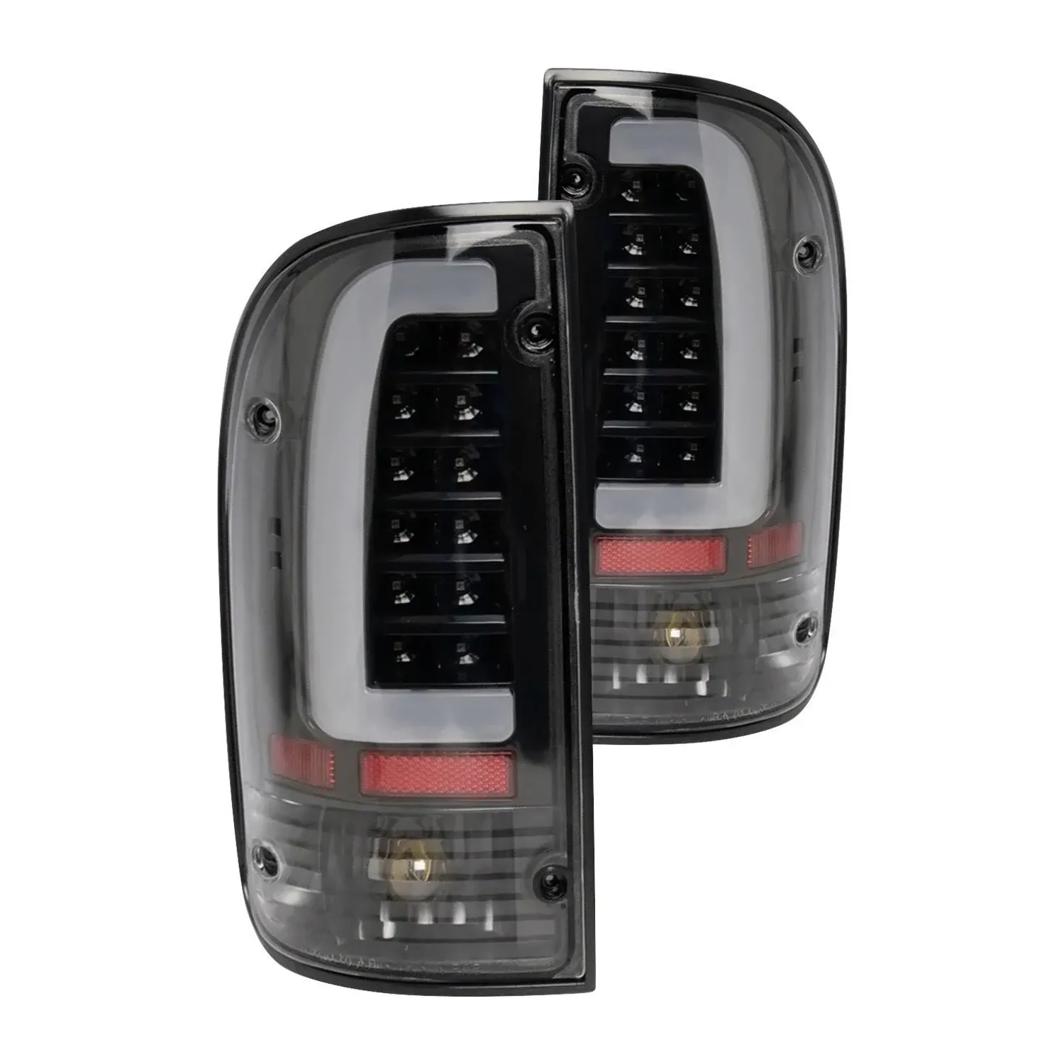 TRQ® LTA71062 - Driver and Passenger Side Black Fiber Optic LED Tail Lights