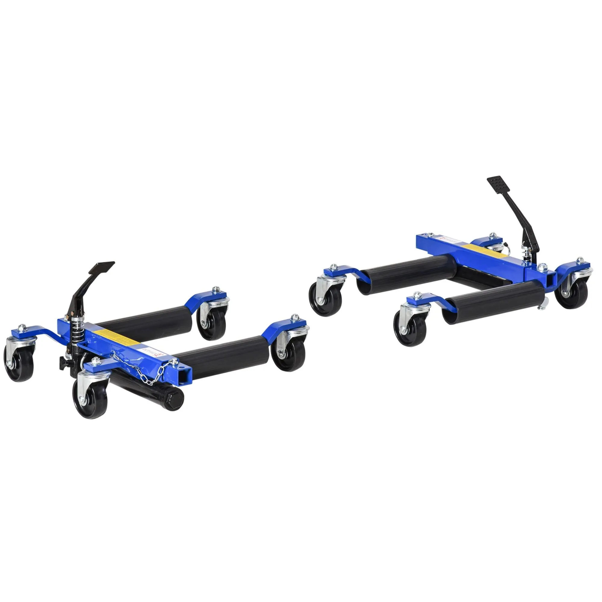 Set of 2 Hydraulic Wheel Dolly Tire Jack with Ratcheting Foot Pedal for Vehicle Positioning for Car Truck RV Trailer, 1500LBS