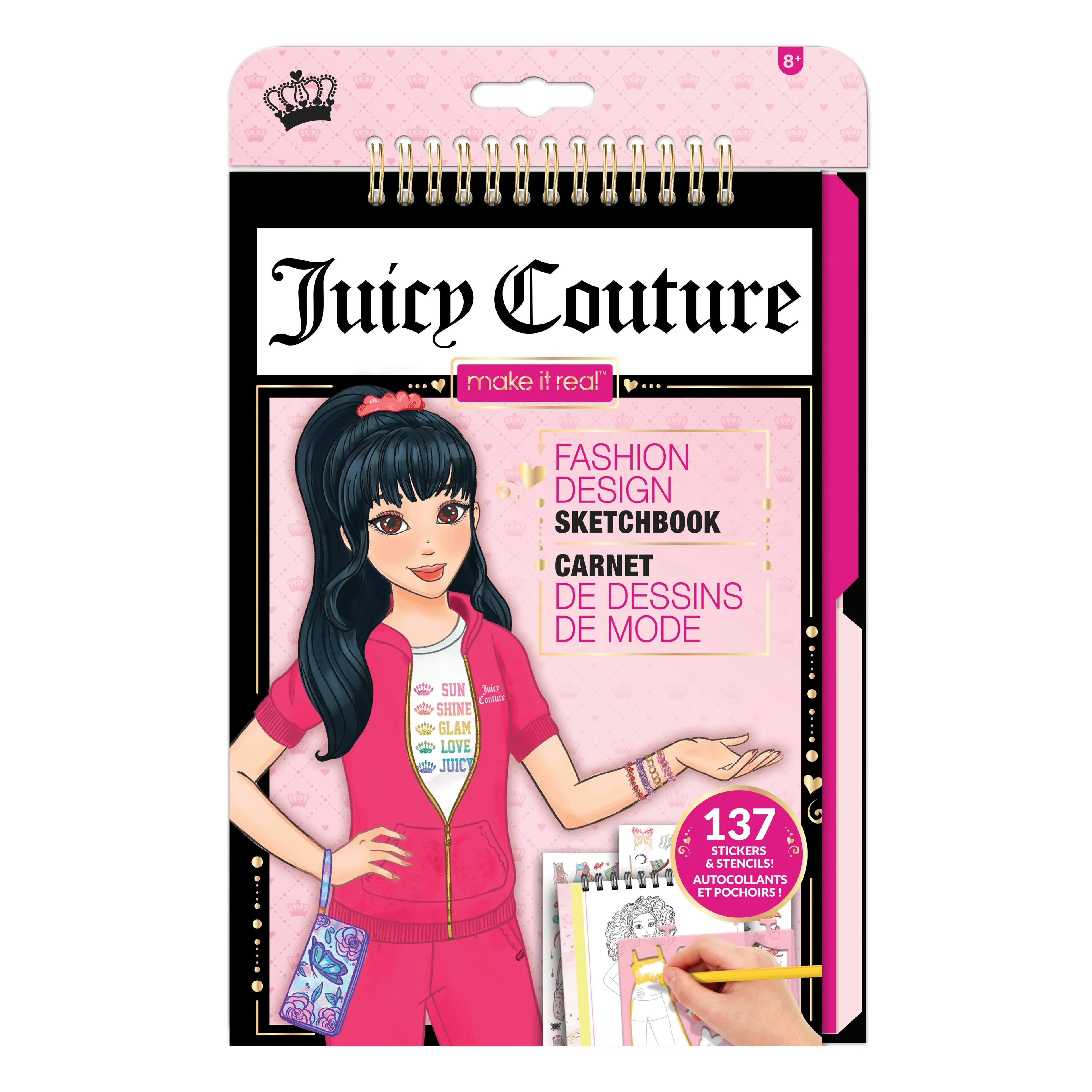 Juicy Couture: Fashion Design Sketchbook - Make It Real, Includes 137 Stickers & Stencils, Draw Sketch & Create, Fashion Coloring Book, Tweens & Girls, Kids Ages 6+