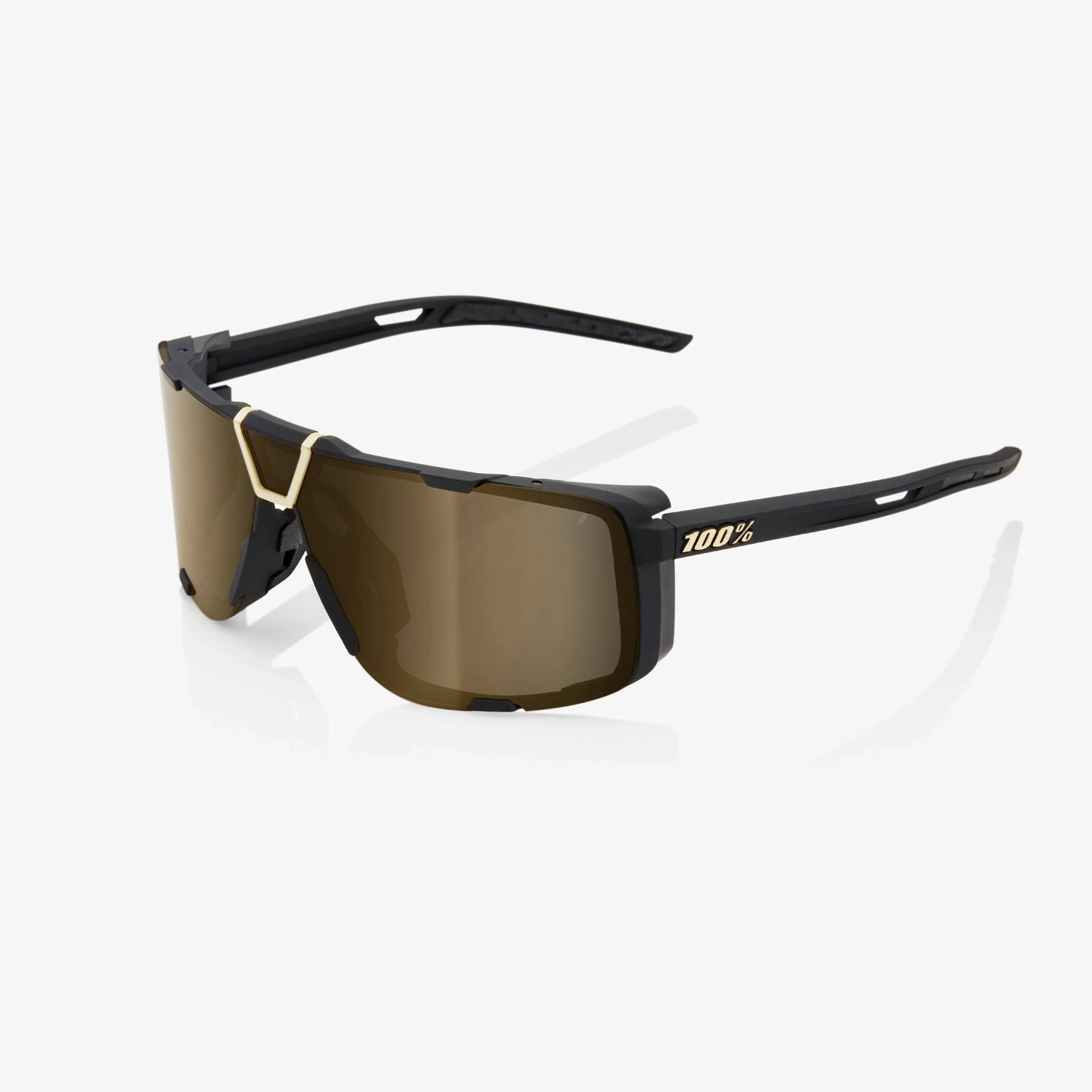 100% Eastcraft Soft Tact Black w/Soft Gold Mirror Sunglasses