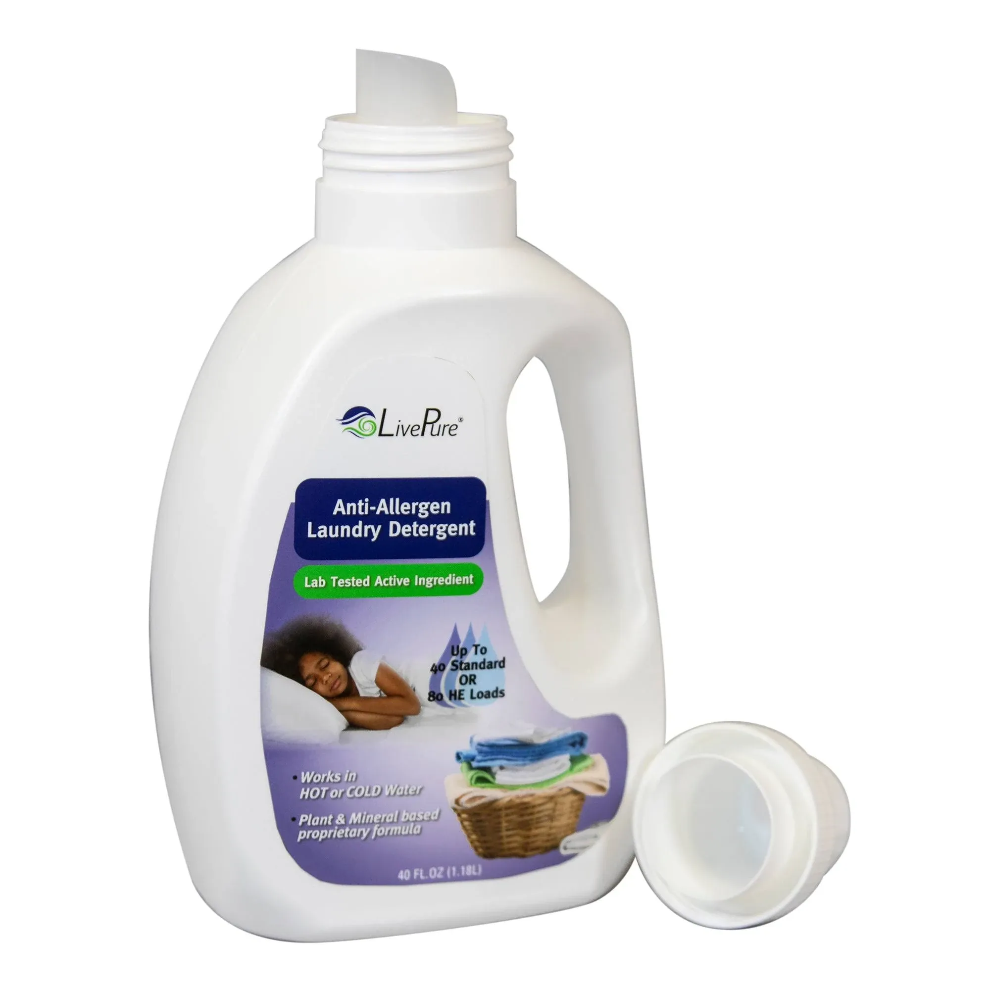 LivePure Lp-det-40 Anti-Allergen Laundry Detergent 40 oz White