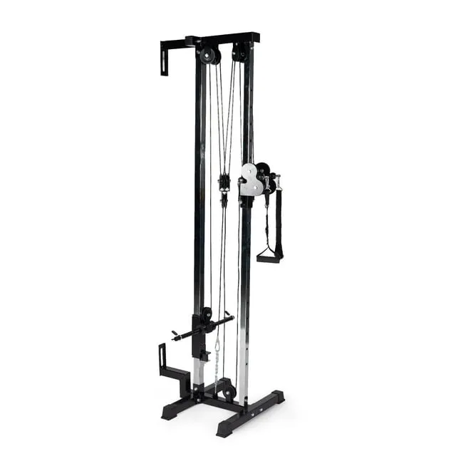 Titan Fitness Tall Wall Mounted Pulley Tower, 84.5&#034; Plate Loaded Cable Machine