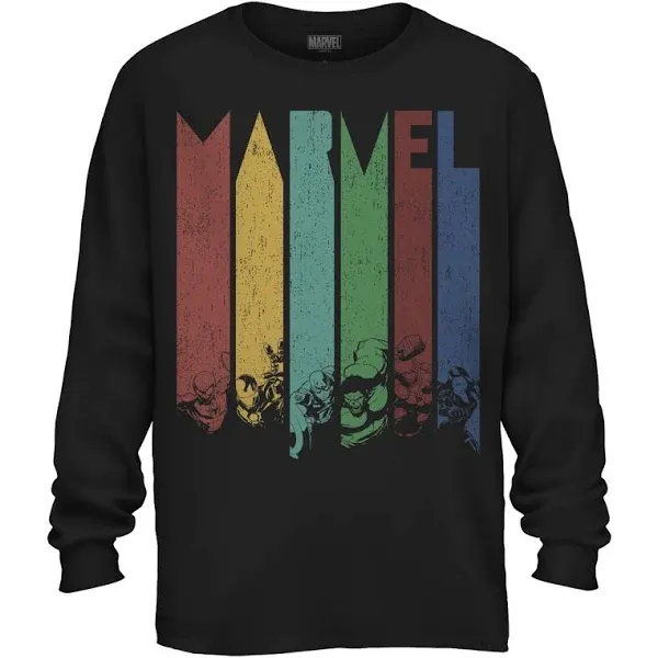 Marvel Color Daze Distressed Long Sleeve T-Shirt for Adults