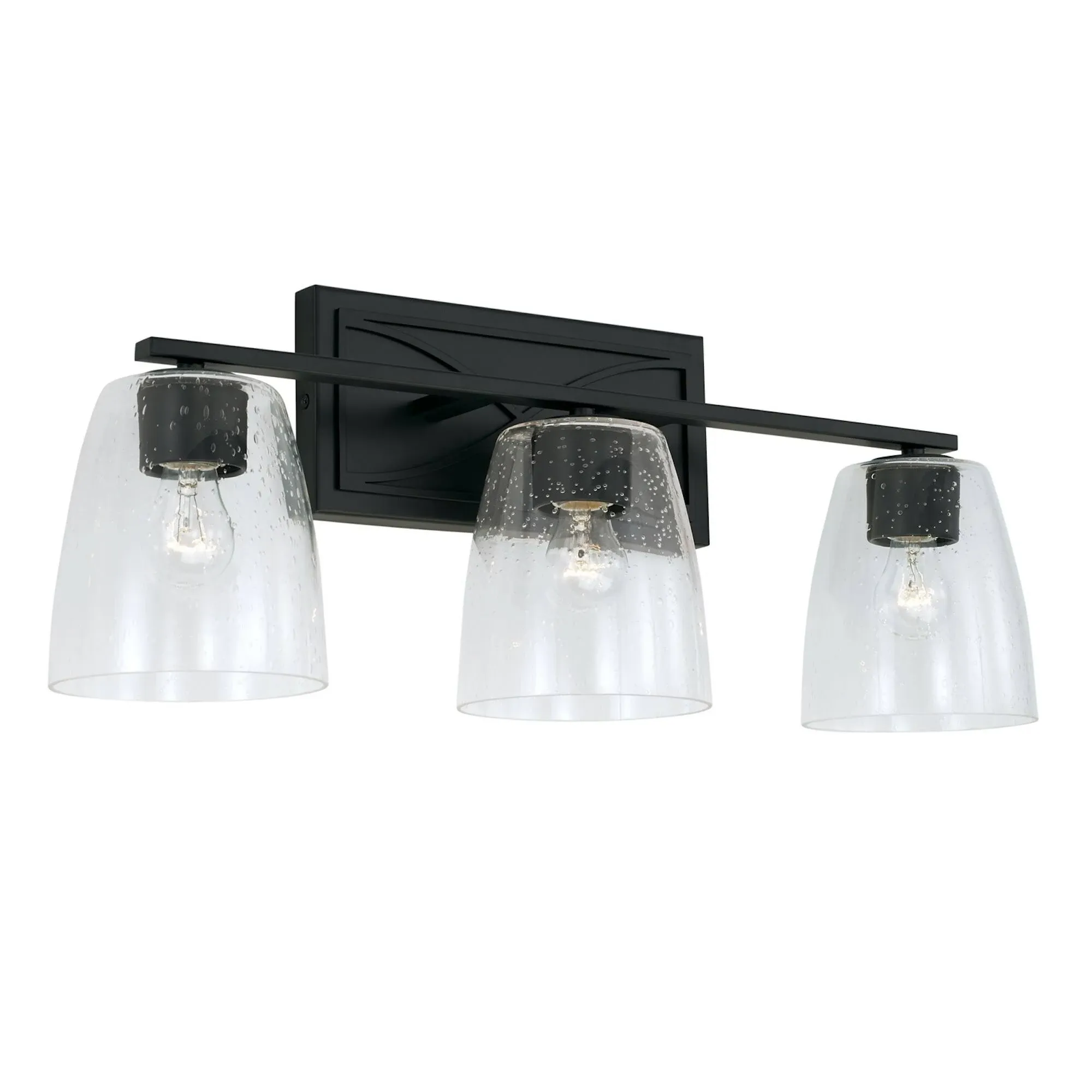 Capital Lighting 142331AS-488 Sylvia Seeded Glass Bath Vanity Wall Mount, 3-Light 300 Total Watts, 9" H x 24" W, Antique Silver