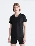 Calvin Klein Men's Cotton Classics 3-Pack V-Neck T-Shirt - Black - L