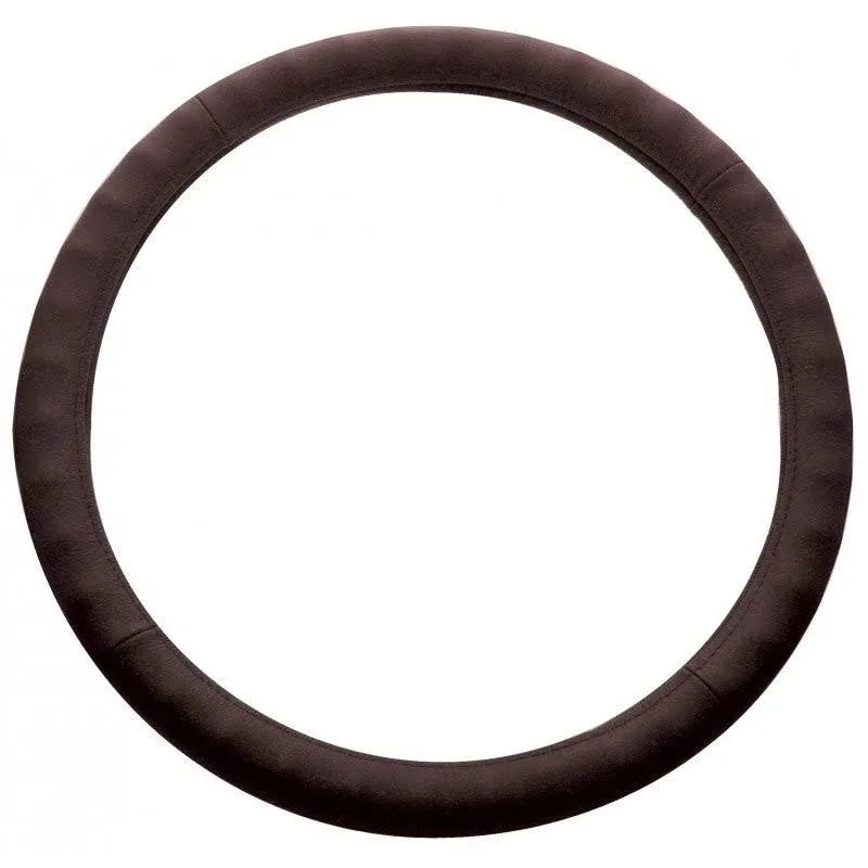 18" Dark Brown Leather Steering Wheel Cover