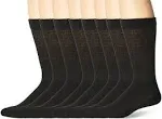 Men&#039;s Extra Wide Non-Binding Top Crew Socks with Coolmax Fiber 8 Pairs Black ...