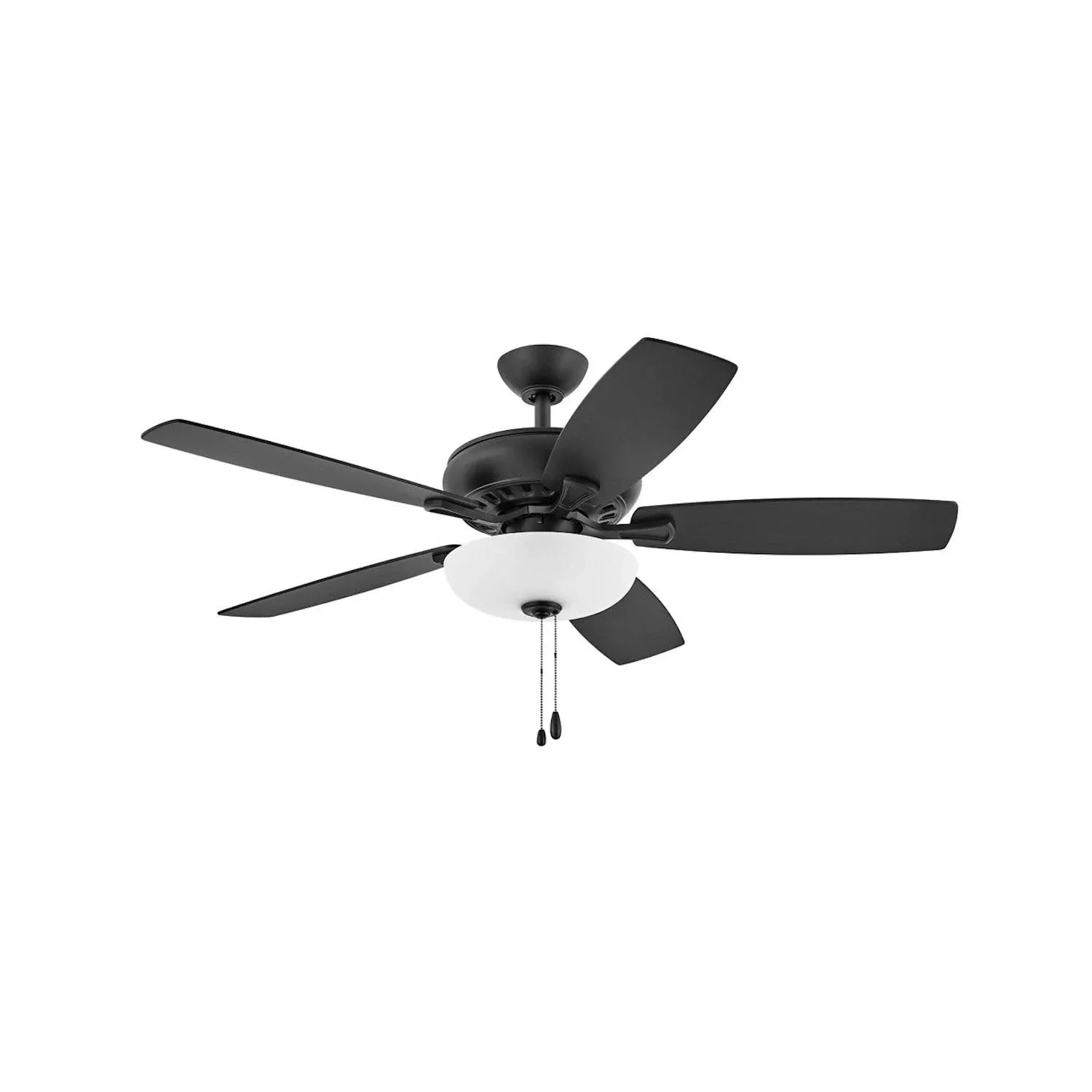 Hinkley 52" Highland LED Illuminated Indoor Ceiling Fan - Matte Black, Two-Sided Fan Blades to Customize with Décor