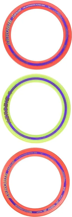 Aerobie Sprint Flying Ring, 10&#034; Diameter, Assorted Colors, Set of 3