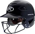 (Navy) - Rawlings Coolflo Baseball Batting Helmet with Facemask