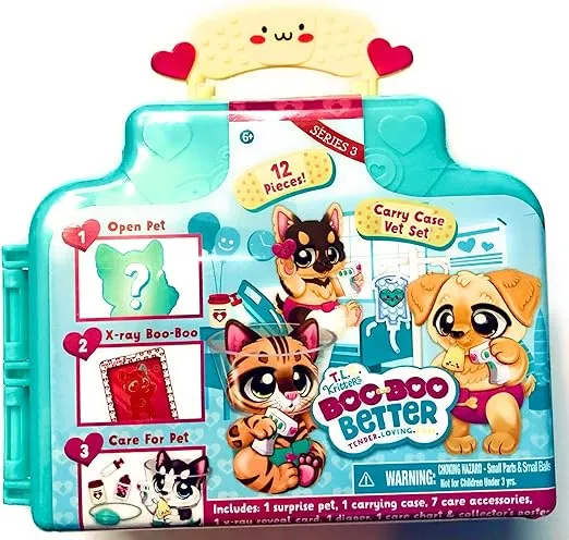 5-$30 TLC Boo Boo Better 12 PCs Carrying Case Vet Set Sealed. Series 3 NWT