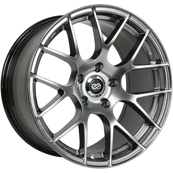 (1) 18x8.5 Enkei RAIJIN 5x120 +38 Hyper Silver Wheel