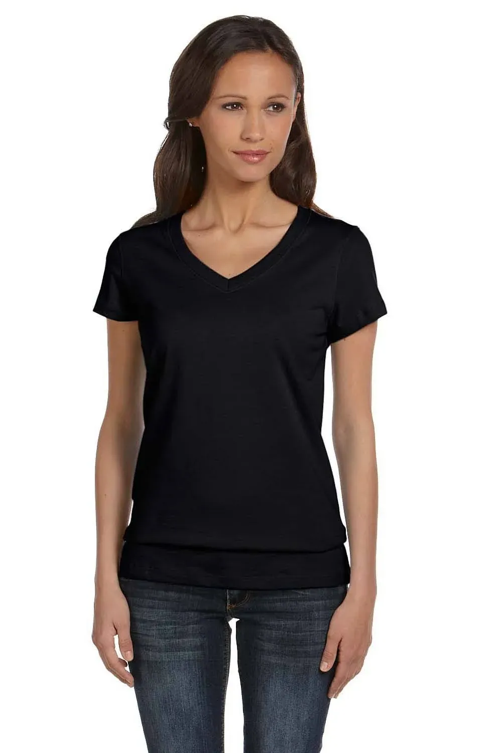 Bella 6005 Canvas Ladies' Short-Sleeve V-Neck Jersey Tee