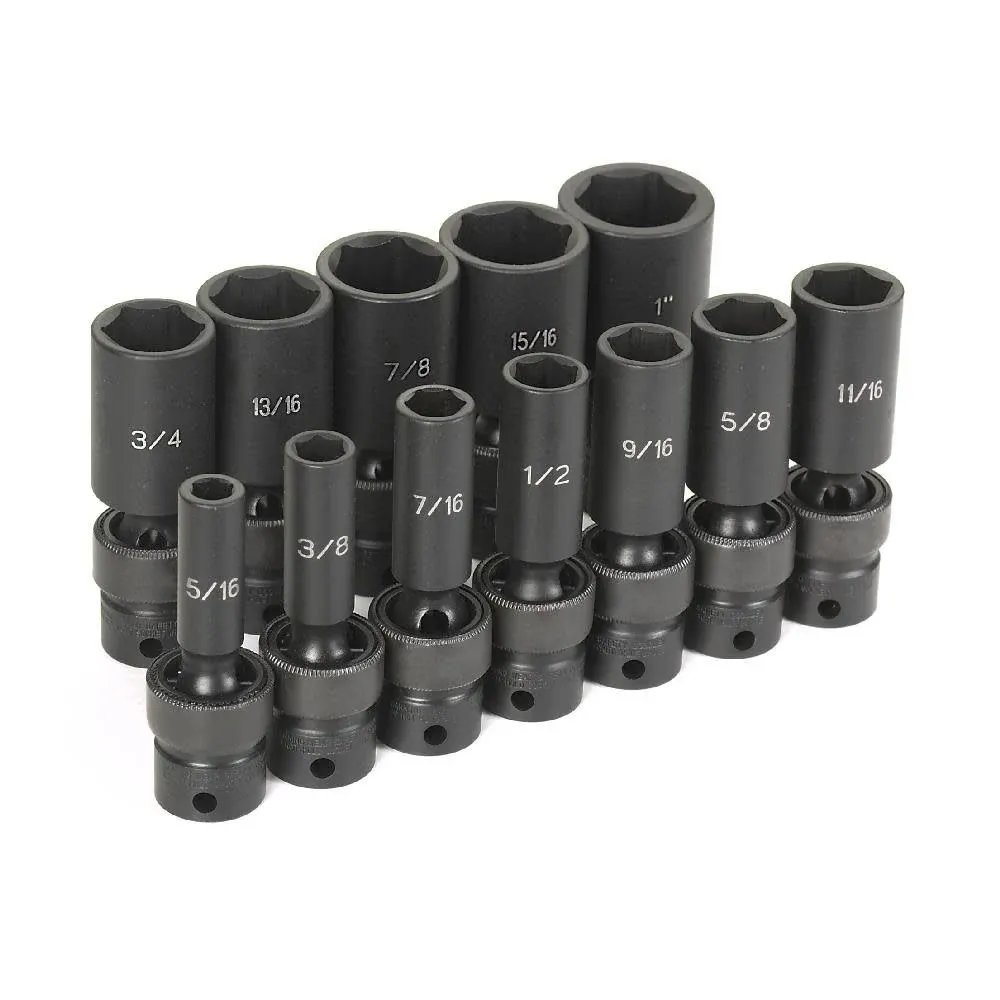 Grey Pneumatic 3/8in Drive 12 Piece Semi-Deep SAE Universal Set