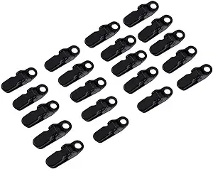 GOTOTOP Tarp Clips 20Pcs Trap Clips Jaw Tent Snaps Camping Clamp Clips Tent Tighten For Outdoors Camping Black