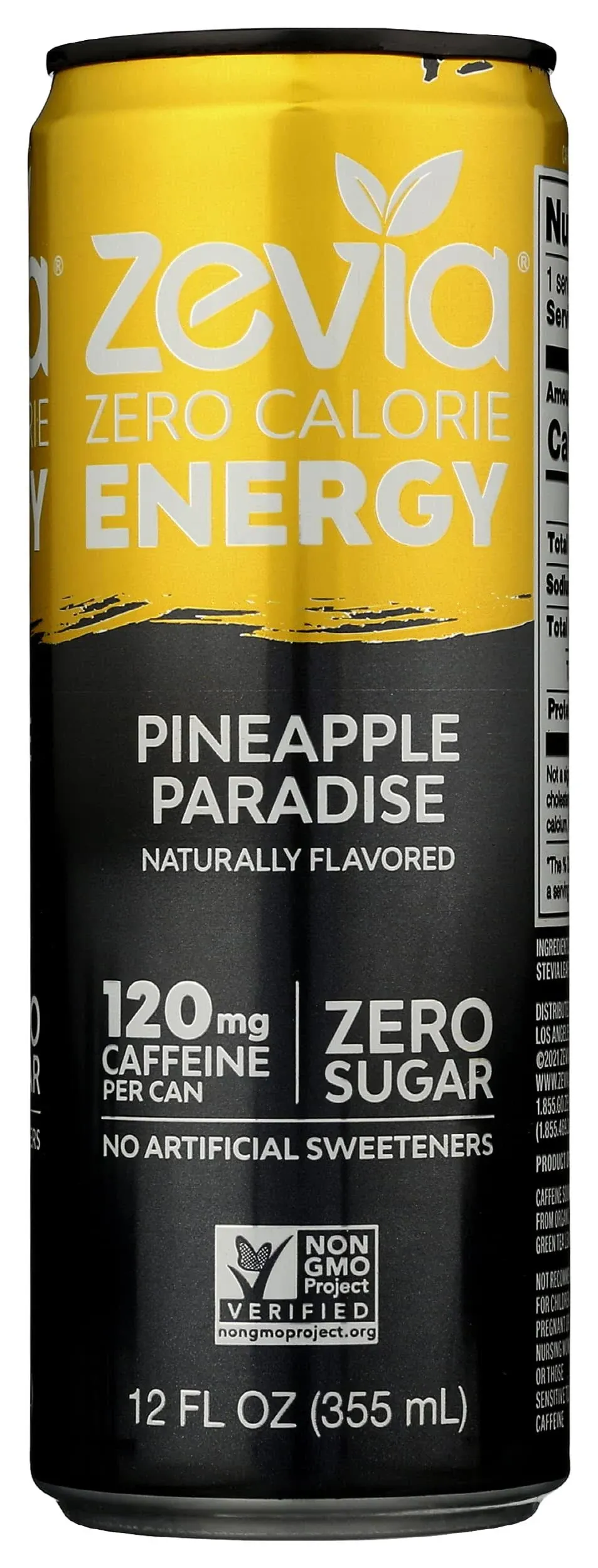 Zevia Zero Calorie Energy, 12 PK / Pineapple Paradise, 12 fl oz.