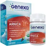 Genexa Arnica Advantage: Organic Pain Relief 100 Chewable Tablets