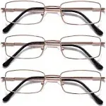 OKH Reading Glasses for Men, 3 Pack Metal Frame Blue Light Blocking Reading Glasses