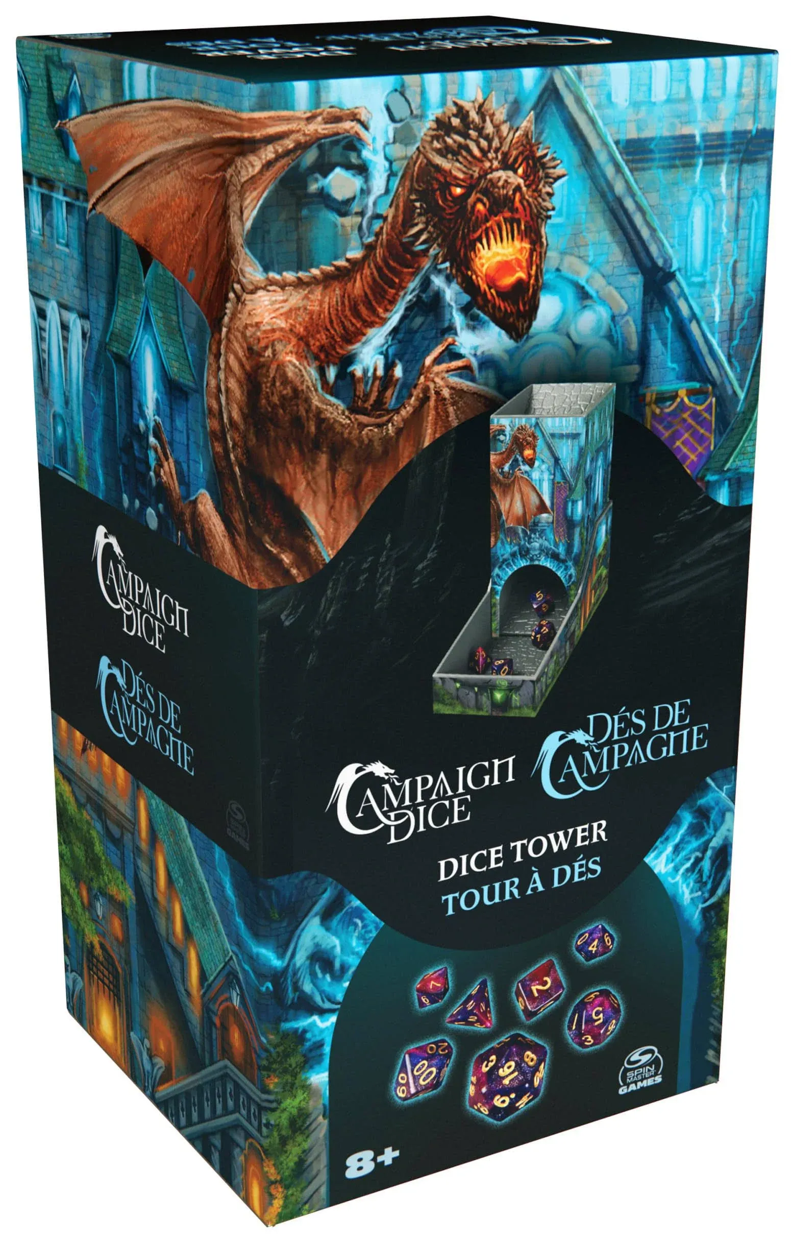 Campaign Dice Tower, Portable 7 Polyhedral Dice Role-Playing Board Games DND ...