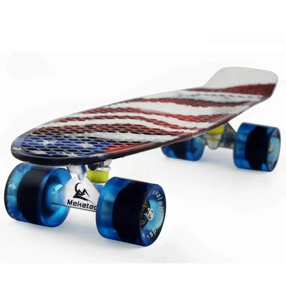 Meketec Skateboards Kids Mini 22 inch Cruiser Beginner Skateboard Boys Board for Girl Youth Children Toddler Teenagers Adults patinetas, Aluminum