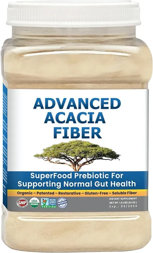 Kidney Restore Acacia Fiber Powder Prebiotic Soluble Fiber Powder Perfect Bathroom Trips, Digestion, IBS Relief, Leaky Gut Repair 24oz w/Scooper